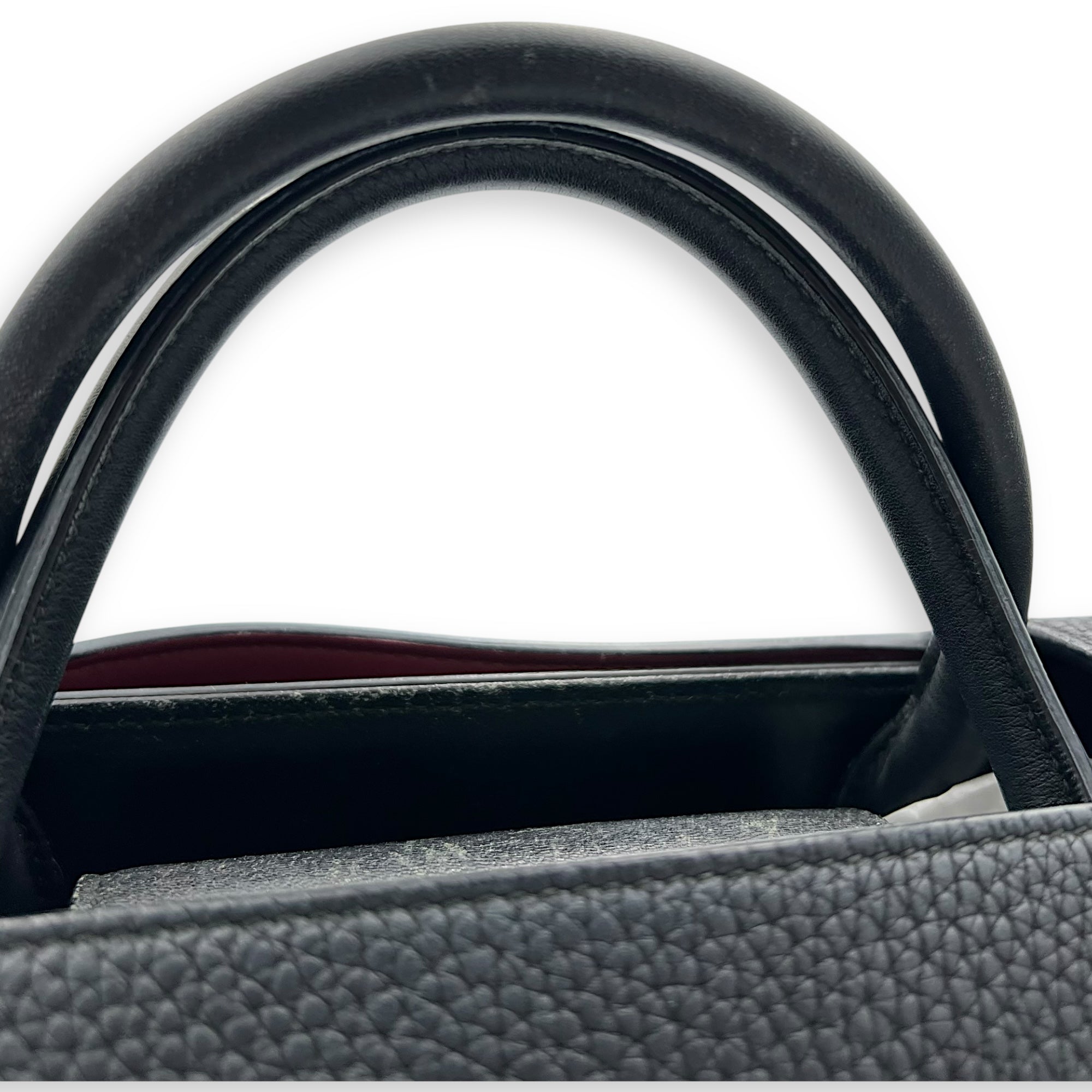 Dior Diorever Top Handle Bag Black in Calfskin, Silver hardware_12