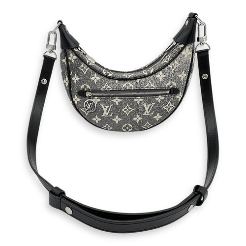 Louis Vuitton Loop Shoulder Bag Black in Denim, Silver hardware_3