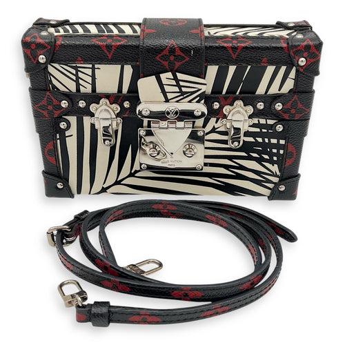 Louis Vuitton Trunk Shoulder Bag Palm Nour Cruise in Monogram Coated Canvas, Silver hardware_4