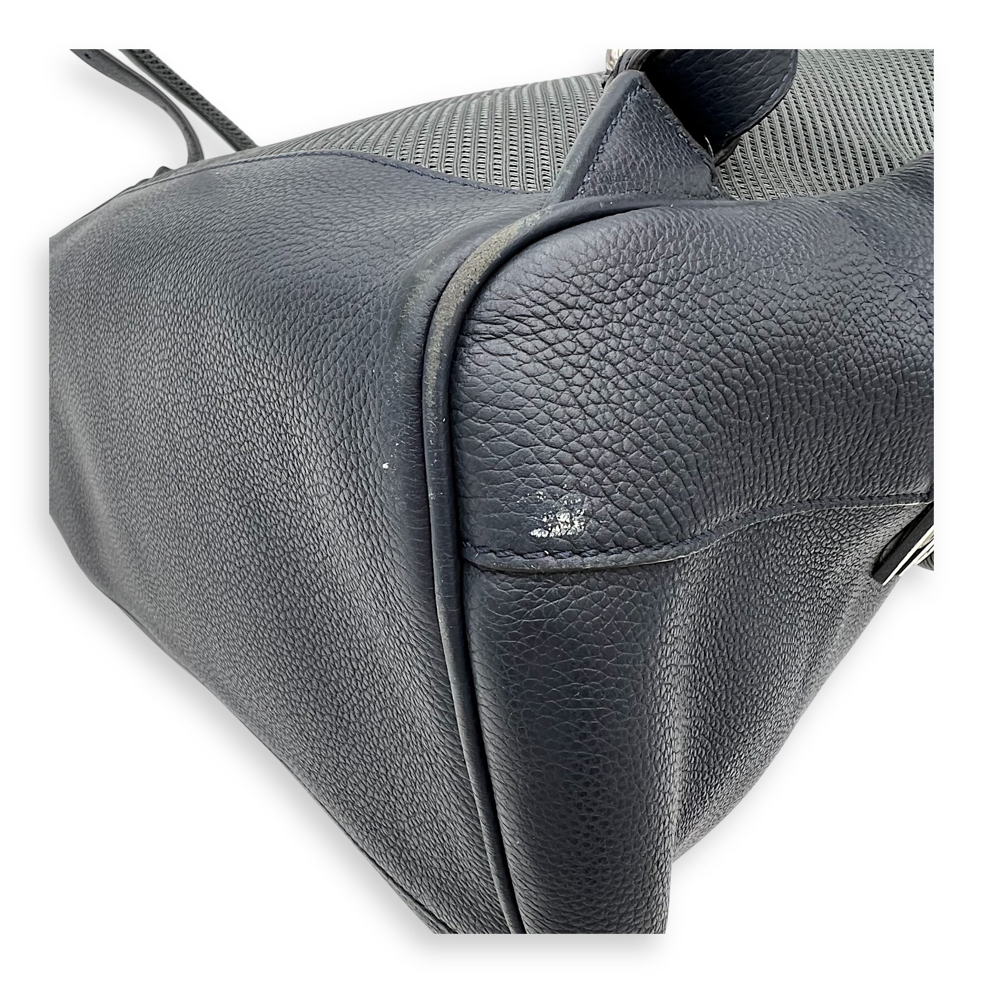Fendi Chiodo Backpack Blue in Calfskin, Silver hardware_11