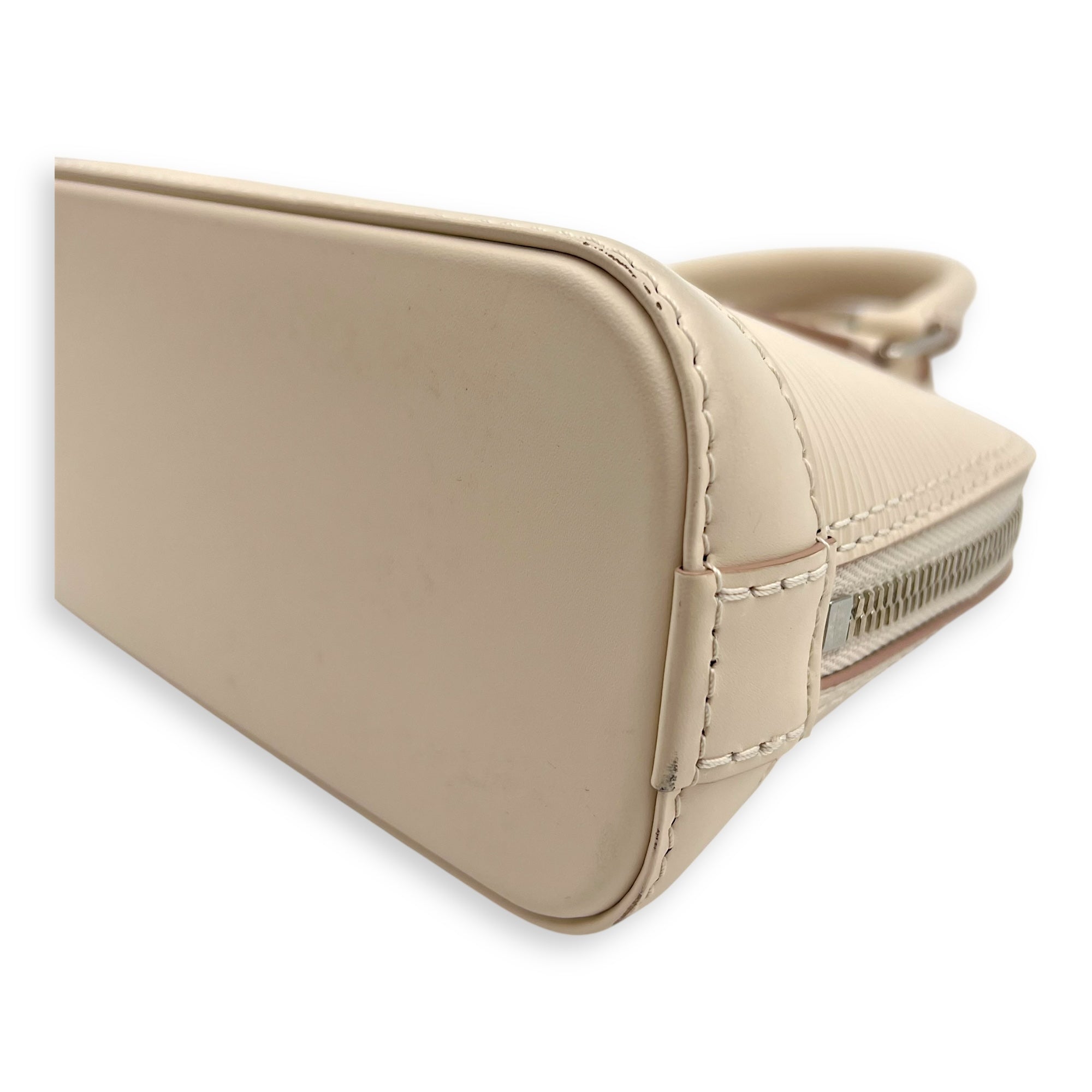 Louis Vuitton Alma Top Handle Bag Nano White in Epi Leather, Silver hardware_12