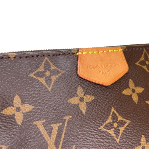 Multi-Pochette Accessoires Brown Crossbody Bag in Monogram Coated Canvas, Gold hardware