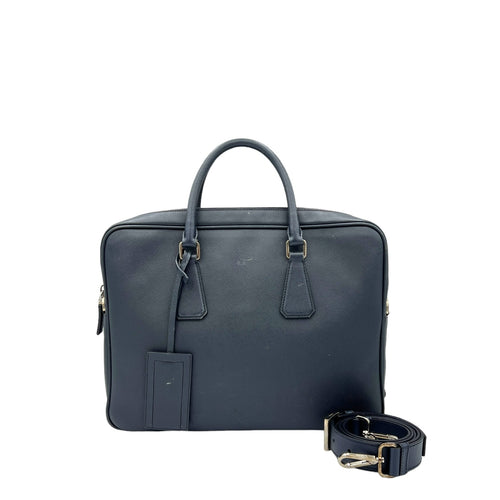 Logo Baltico Briefcase in Saffiano Leather, Silver hardware