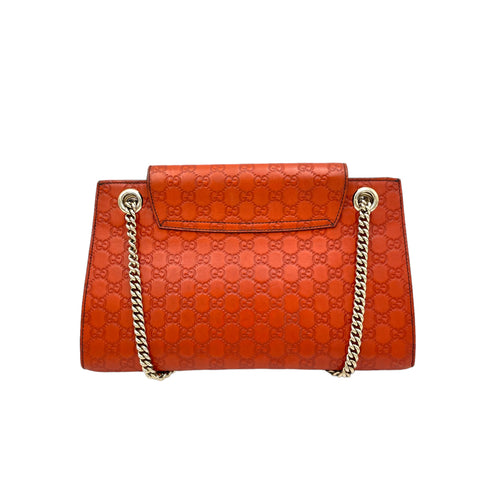 Emily Large Orange Shoulder Bag in Guccissima Leather, Gold hardware