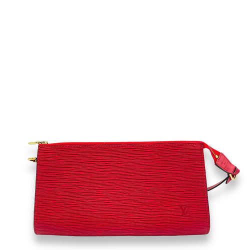 Pochette Accessoires Red Shoulder Bag in Epi Leather, Gold hardware