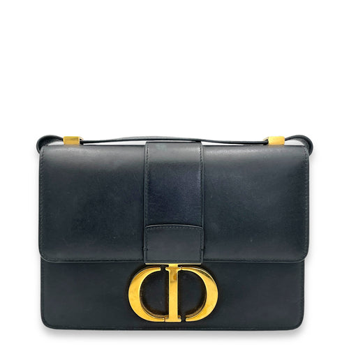 Montaigne Crossbody Bag Black in Calfskin, Gold hardware