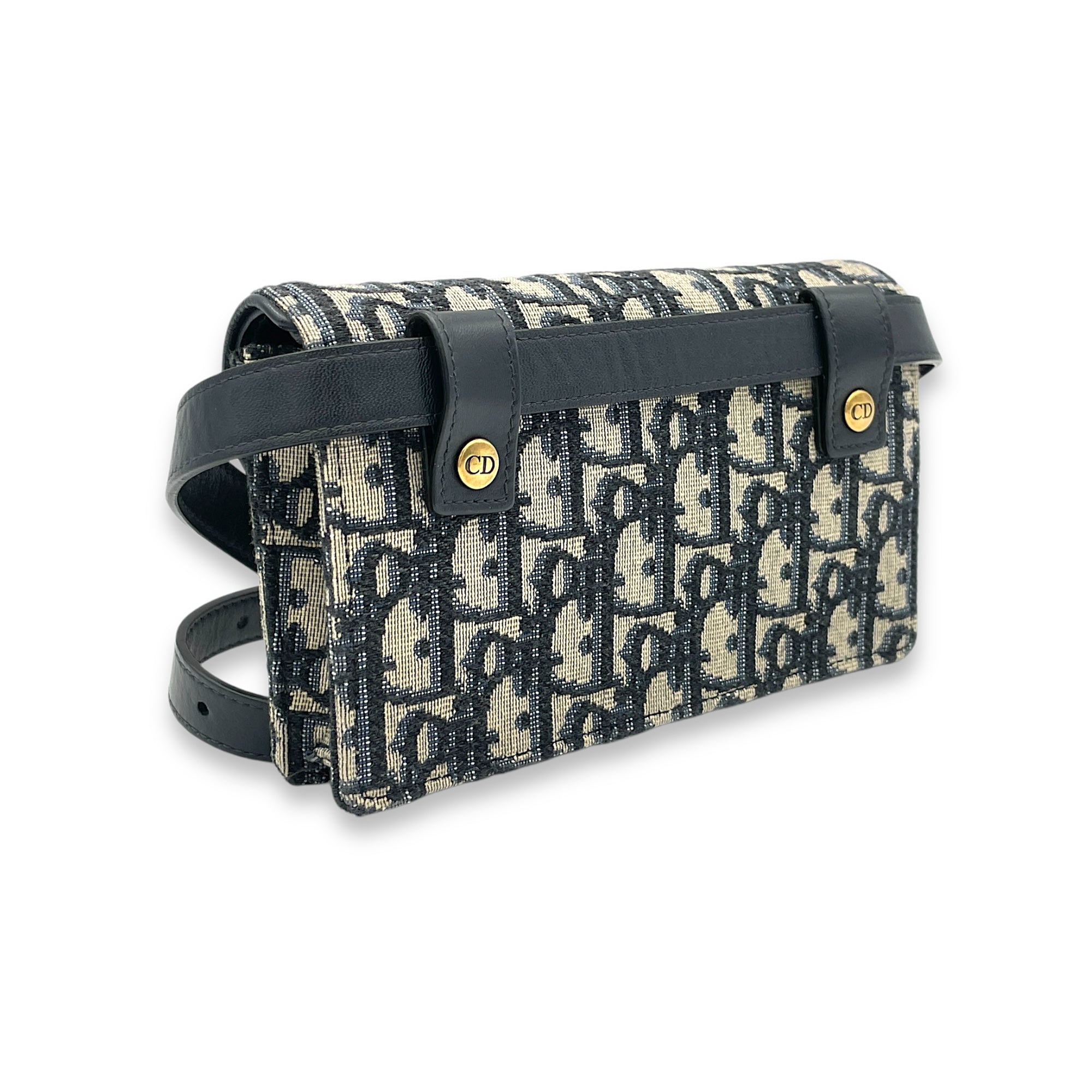 Oblique Saddle Belt bag in Jacquard, Gold Hardware