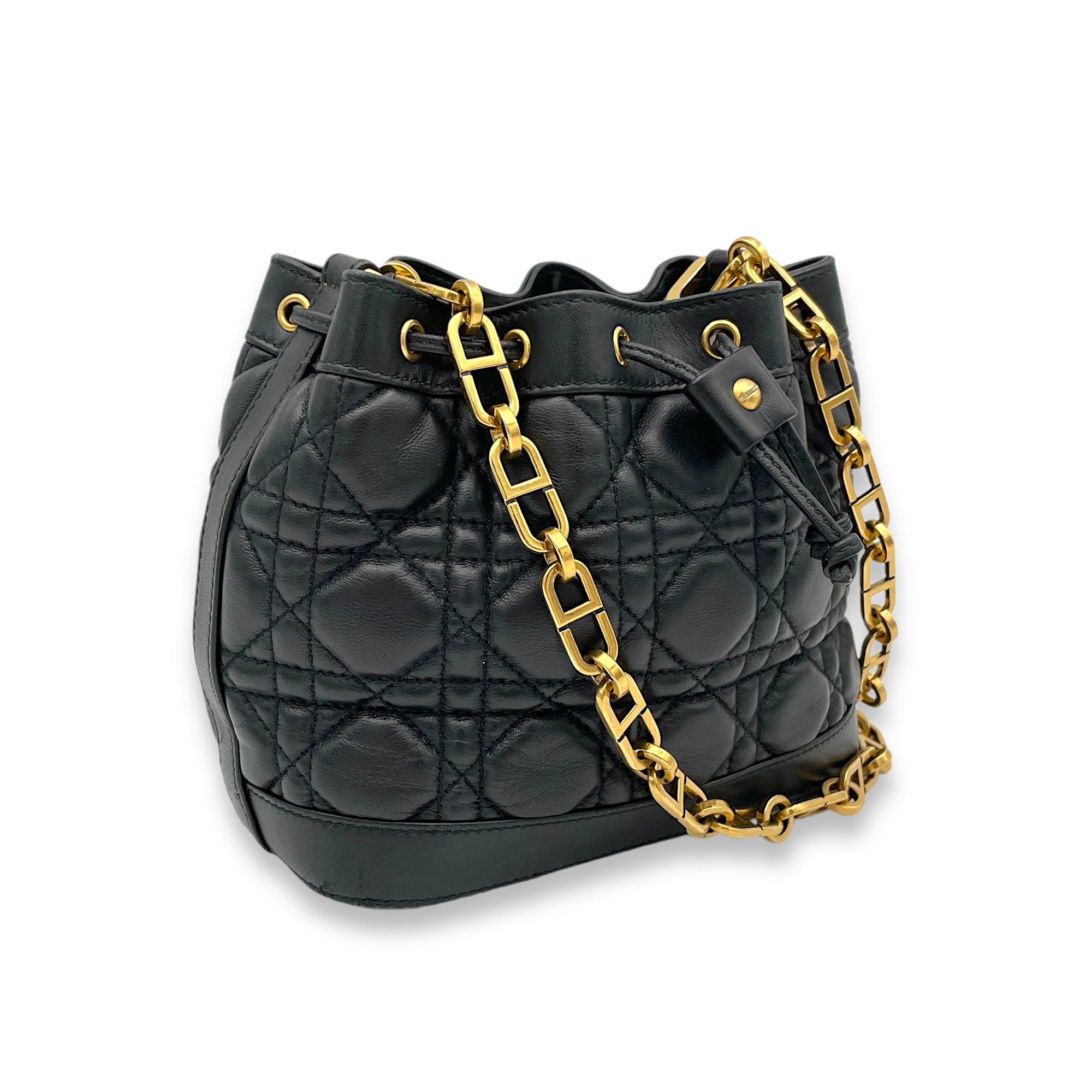 Jolie Bucket Crossbody bag in Lambskin, Gold Hardware