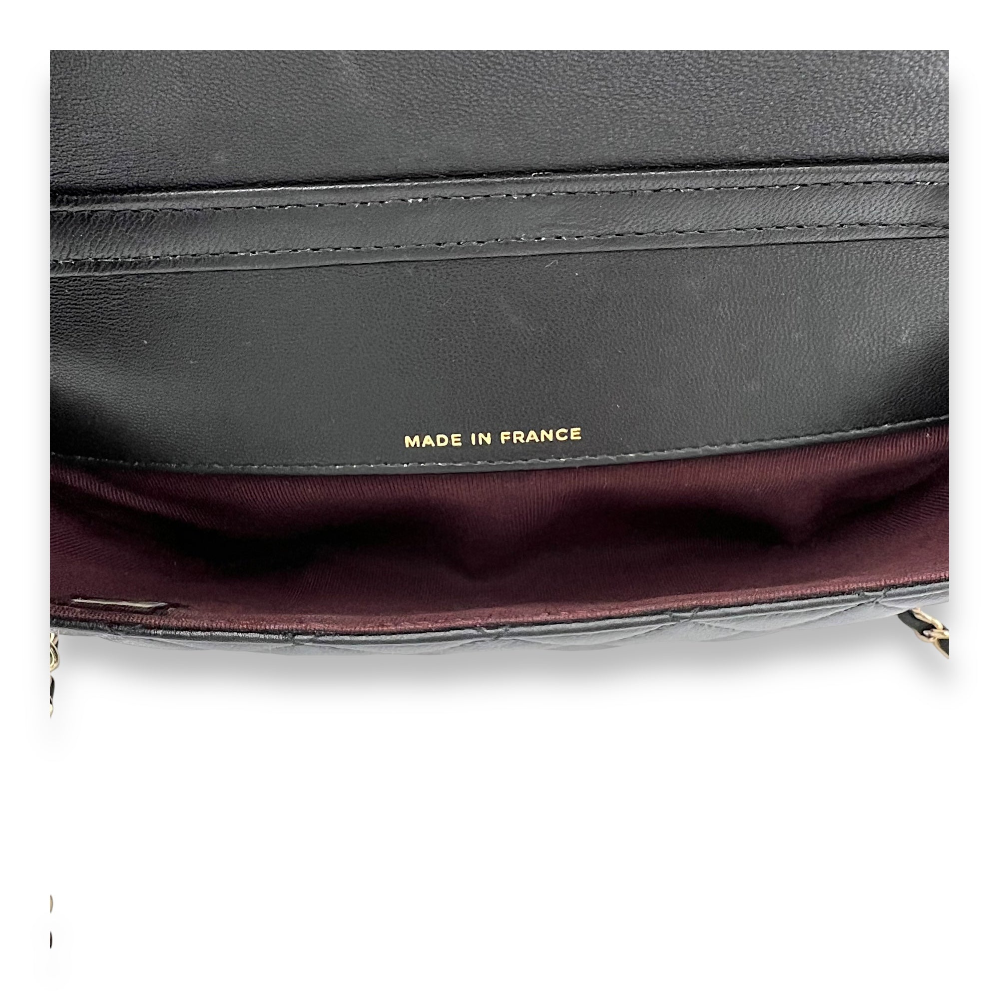 Classic Glasses Flap Case Black Crossbody Bag in Lambskin, Silver hardware