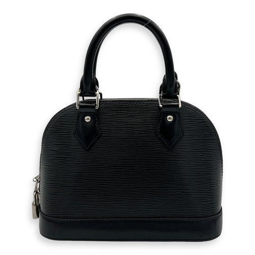 Alma Top Handle Bag BB Black in Epi Leather, Silver hardware