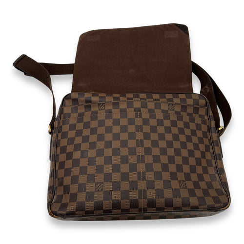 Messenger Brown in Coated Canvas, Gold hardware