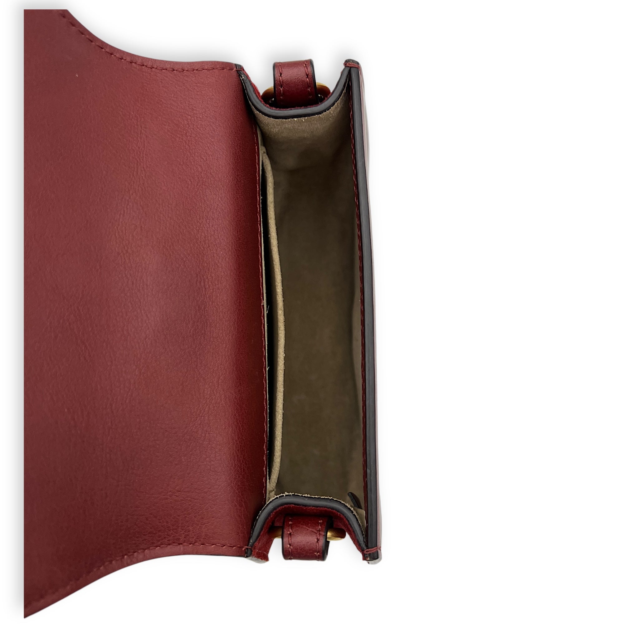 Nile Red Top Handle Bag in Calfskin, Gold hardware