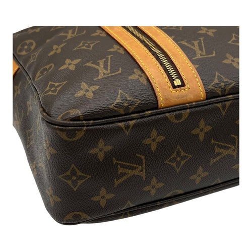 Bosphore Top Handle Bag Brown in Monogram Coated Canvas, Gold hardware