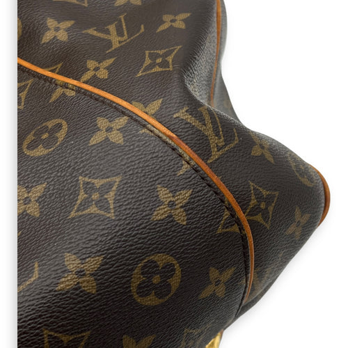 Galleria Shoulder Bag Brown in Monogram Coated Canvas, Gold hardware