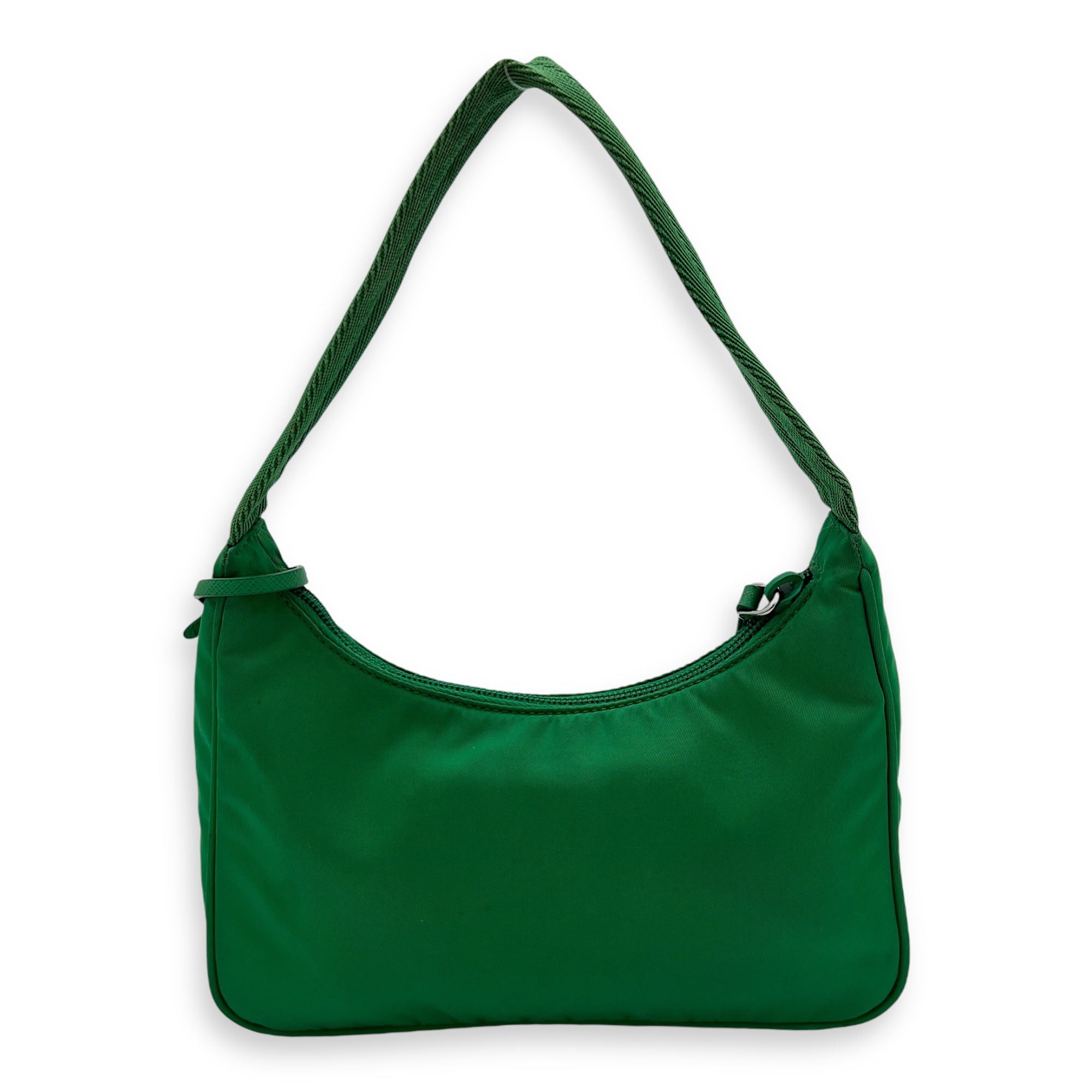 Re-Edition 2000 Shoulder Bag Green in Nylon, Silver hardware