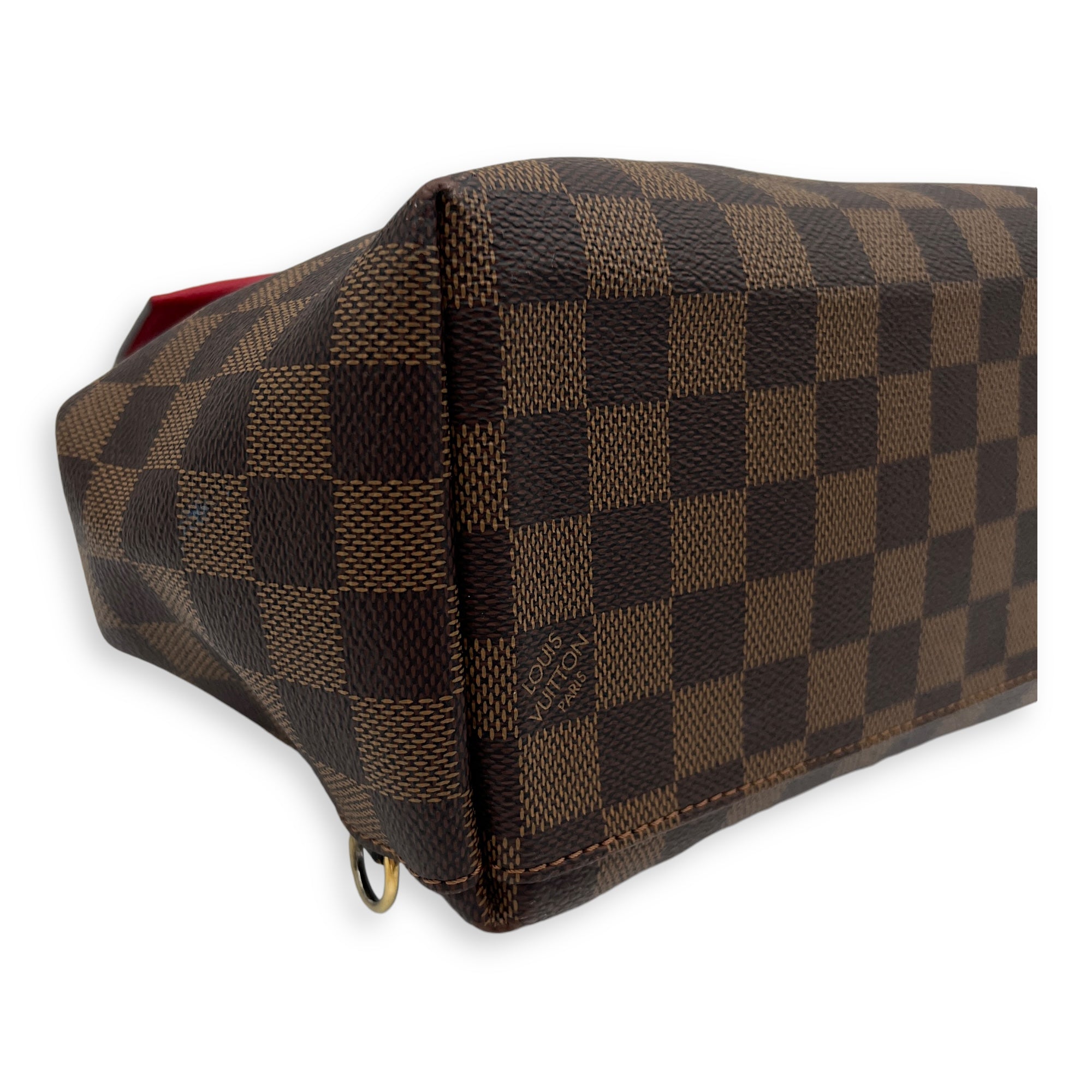 Clapton Backpack Damier Ebene in Coated Canvas, Gold hardware