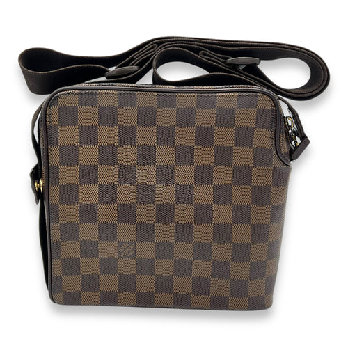 Louis Vuitton Olav Crossbody Bag Damier Ebene in Coated Canvas, Gold hardware_2