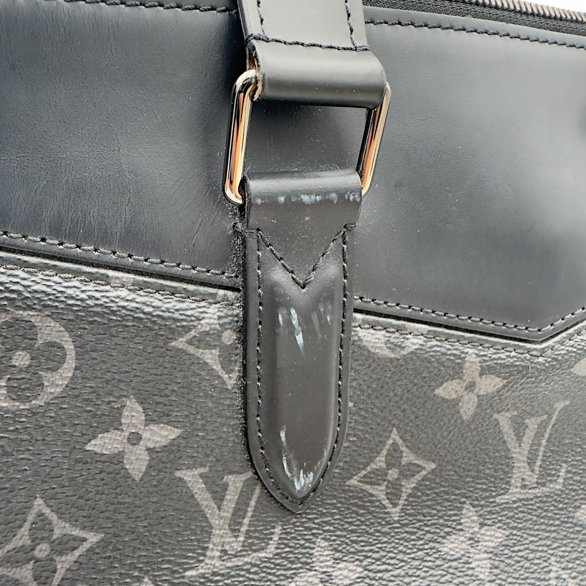 Louis Vuitton Explorer Briefcase Black Messenger in Coated Canvas, Silver hardware_13