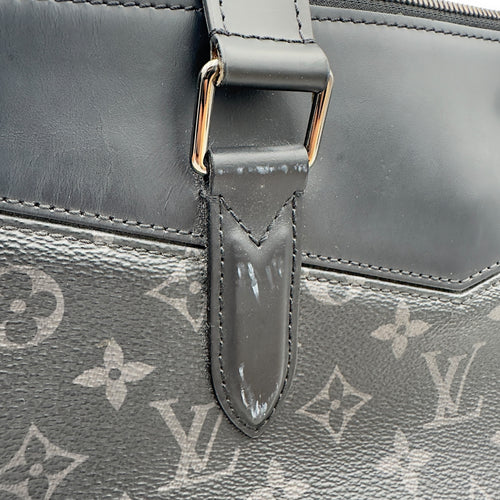 Louis Vuitton Explorer Briefcase Black Messenger in Coated Canvas, Silver hardware_13