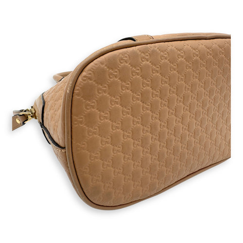 Gucci Dome Top Handle Bag Beige in Calfskin, Gold hardware_13