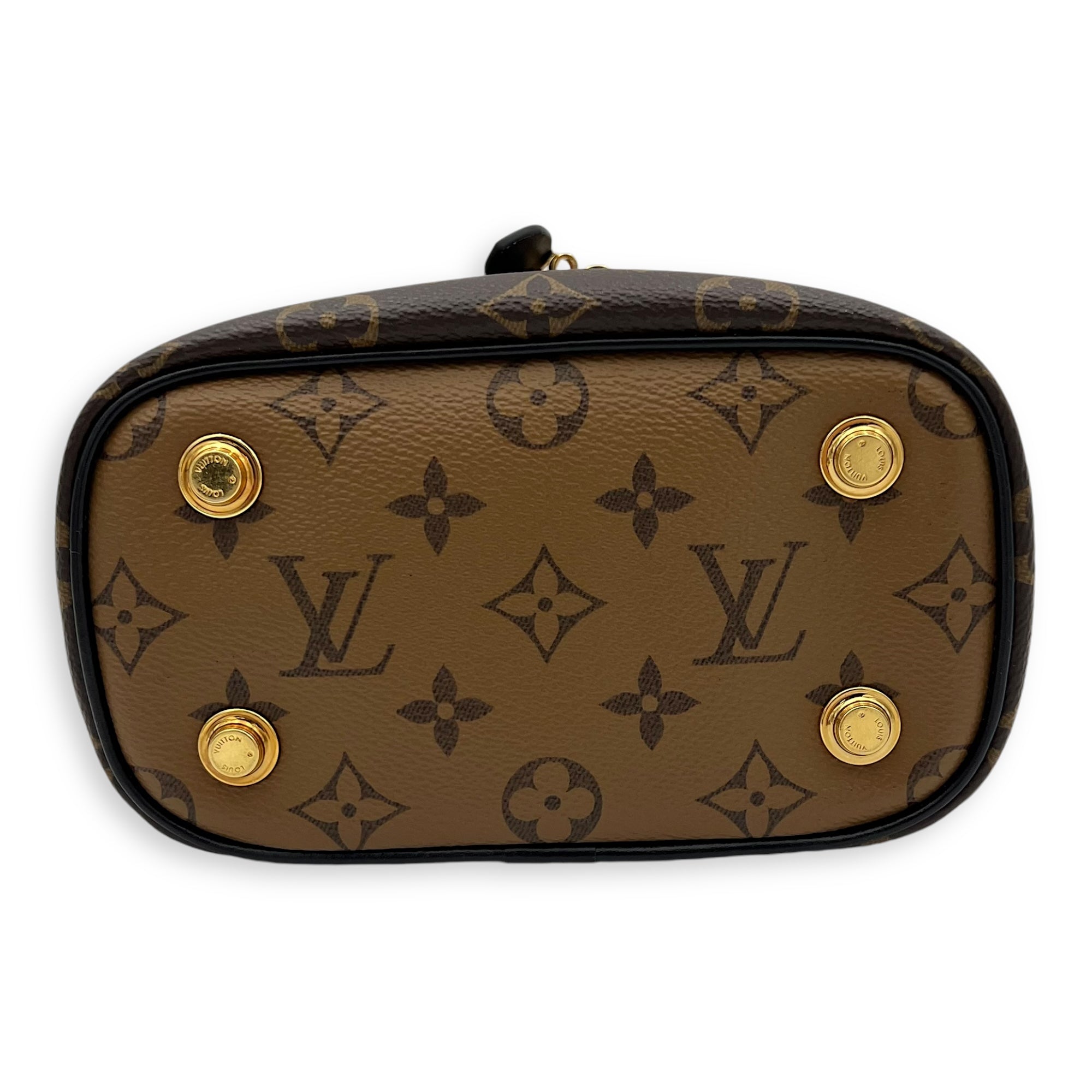 Louis Vuitton Vanity Vanity Bag Reverse in Monogram Coated Canvas, Gold hardware_5