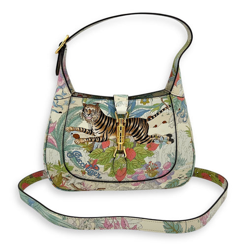 Gucci Jackie 1961 Small Multi-colour Shoulder Bag in Calfskin, Gold hardware_13