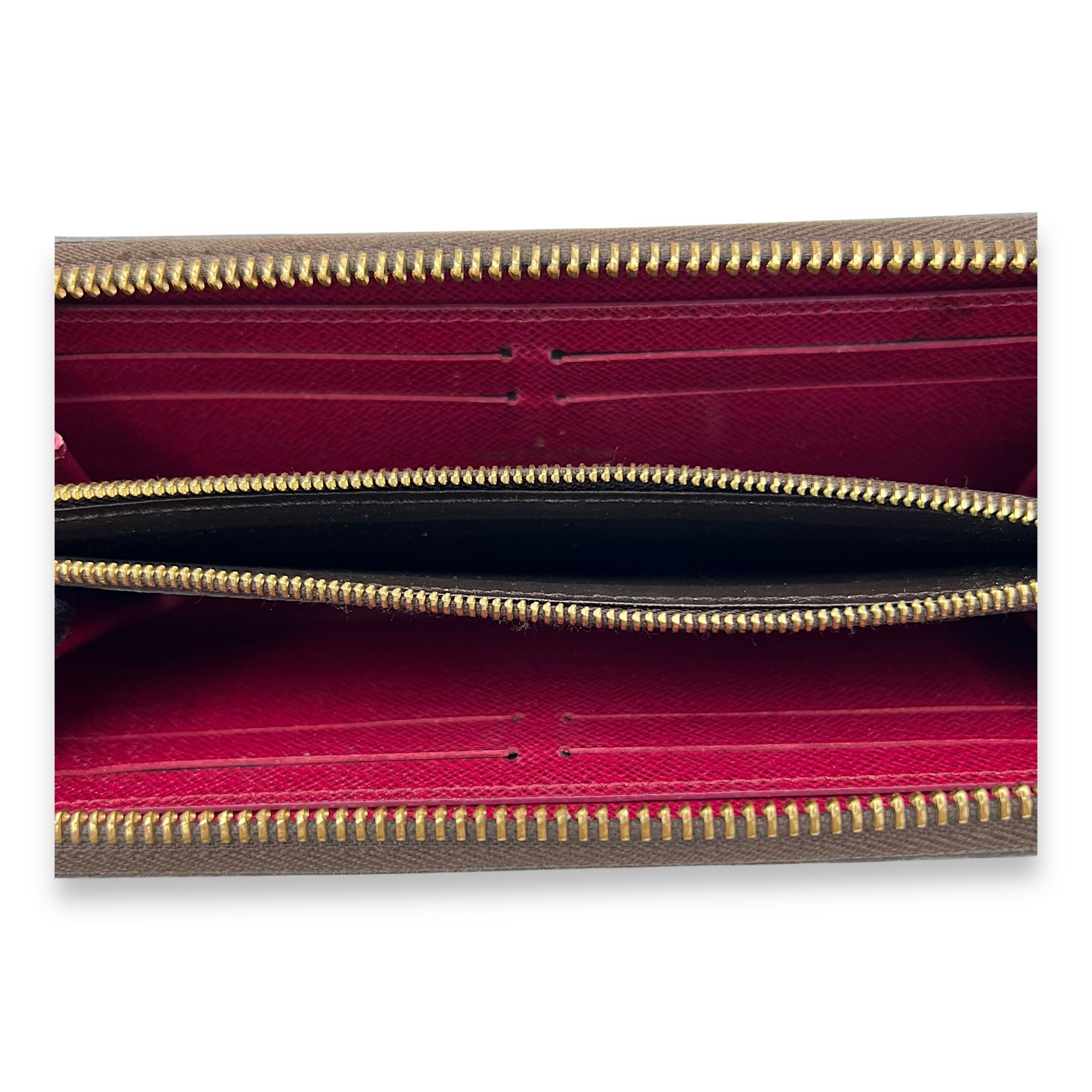 Louis Vuitton Clemence Wallet Brown in Monogram Coated Canvas, Gold hardware_6