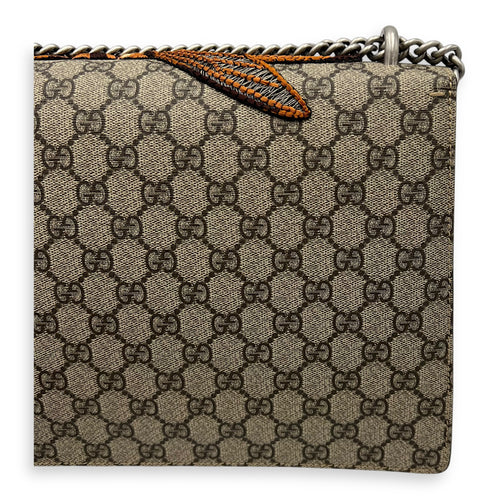 Gucci Dionysus Shoulder Bag Grey in Coated Canvas, Silver hardware_13