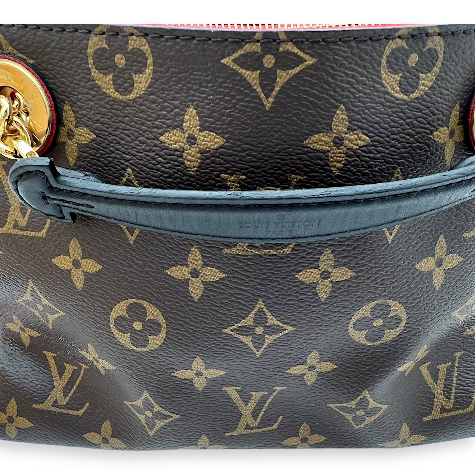 Louis Vuitton Surene Shoulder Bag Brown in Monogram Coated Canvas, Gold hardware_13