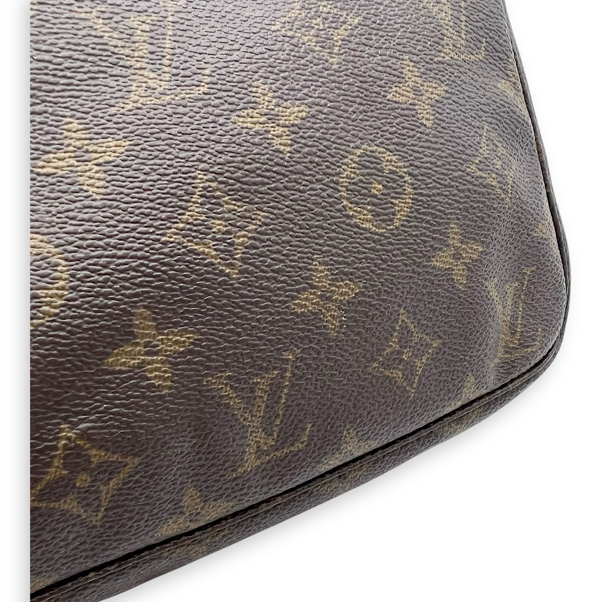 Louis Vuitton Pochette Shoulder Bag Brown in Monogram Coated Canvas, Gold hardware_13