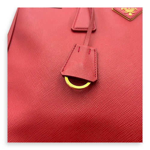 Prada Galleria Top Handle Bag Red in Saffiano Leather, Gold hardware_13