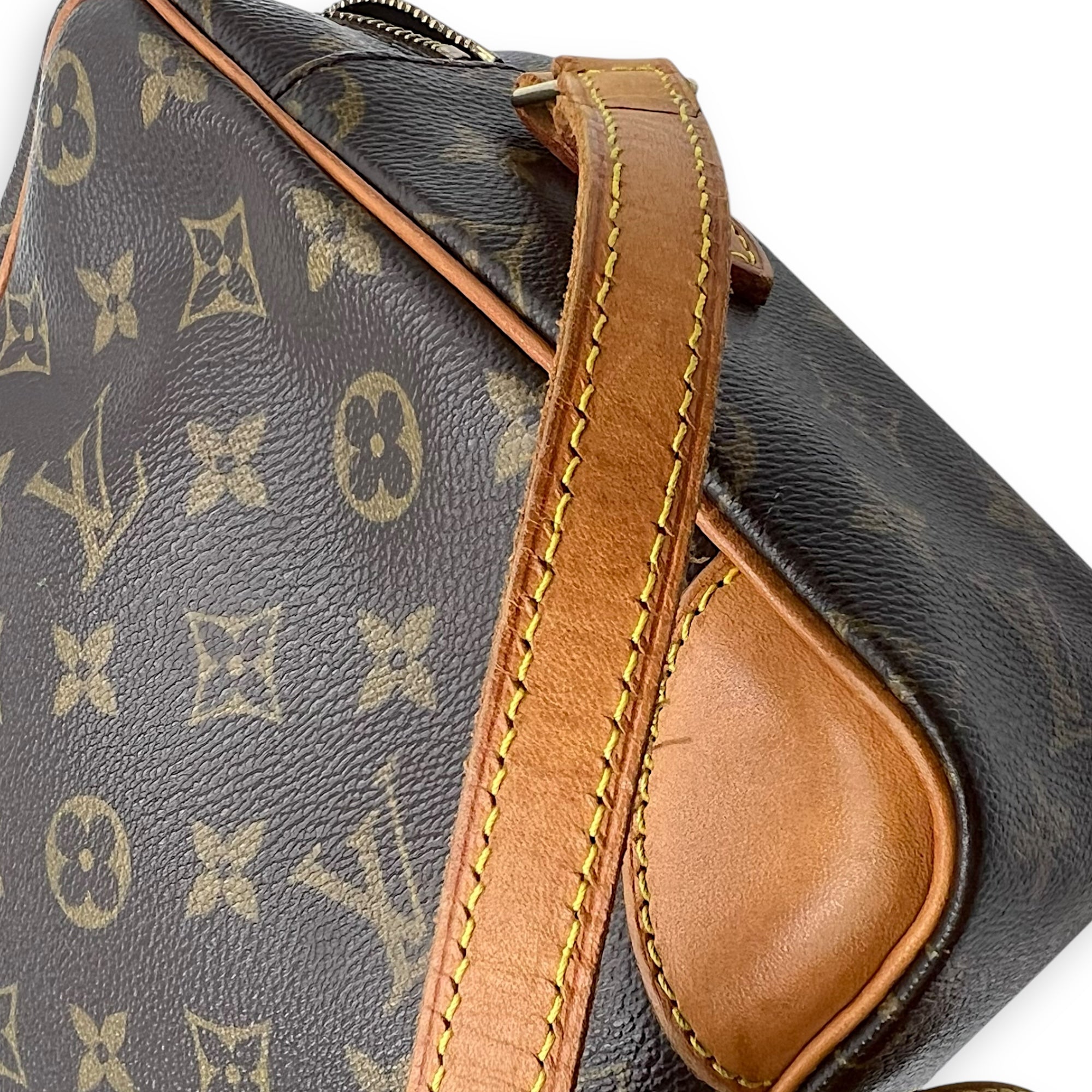 Louis Vuitton Trocadero Crossbody Bag Brown in Monogram Coated Canvas, Gold hardware_13