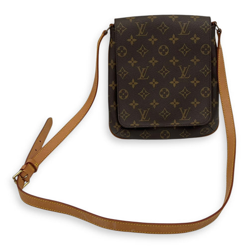 Louis Vuitton Musette Salsa Crossbody Bag Brown in Monogram Coated Canvas, Gold hardware_13