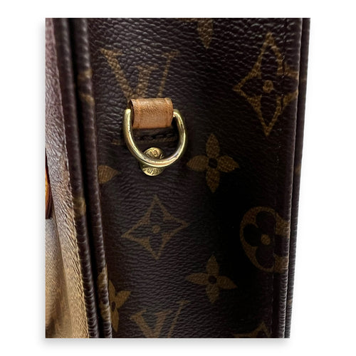 Louis Vuitton Sac Plat PM Brown Top Handle Bag in Monogram Coated Canvas, Gold hardware_13