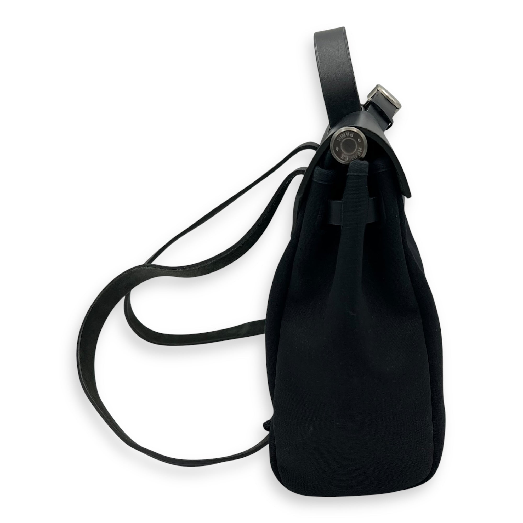 Hermès Herbag A Dos 31 Black Backpack in Canvas, Silver hardware_3