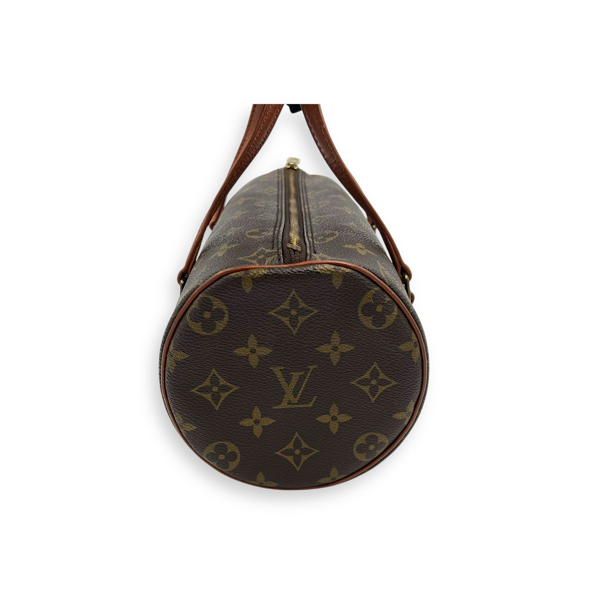 Louis Vuitton Papillon Top Handle Bag Brown in Monogram Coated Canvas, Gold hardware_5