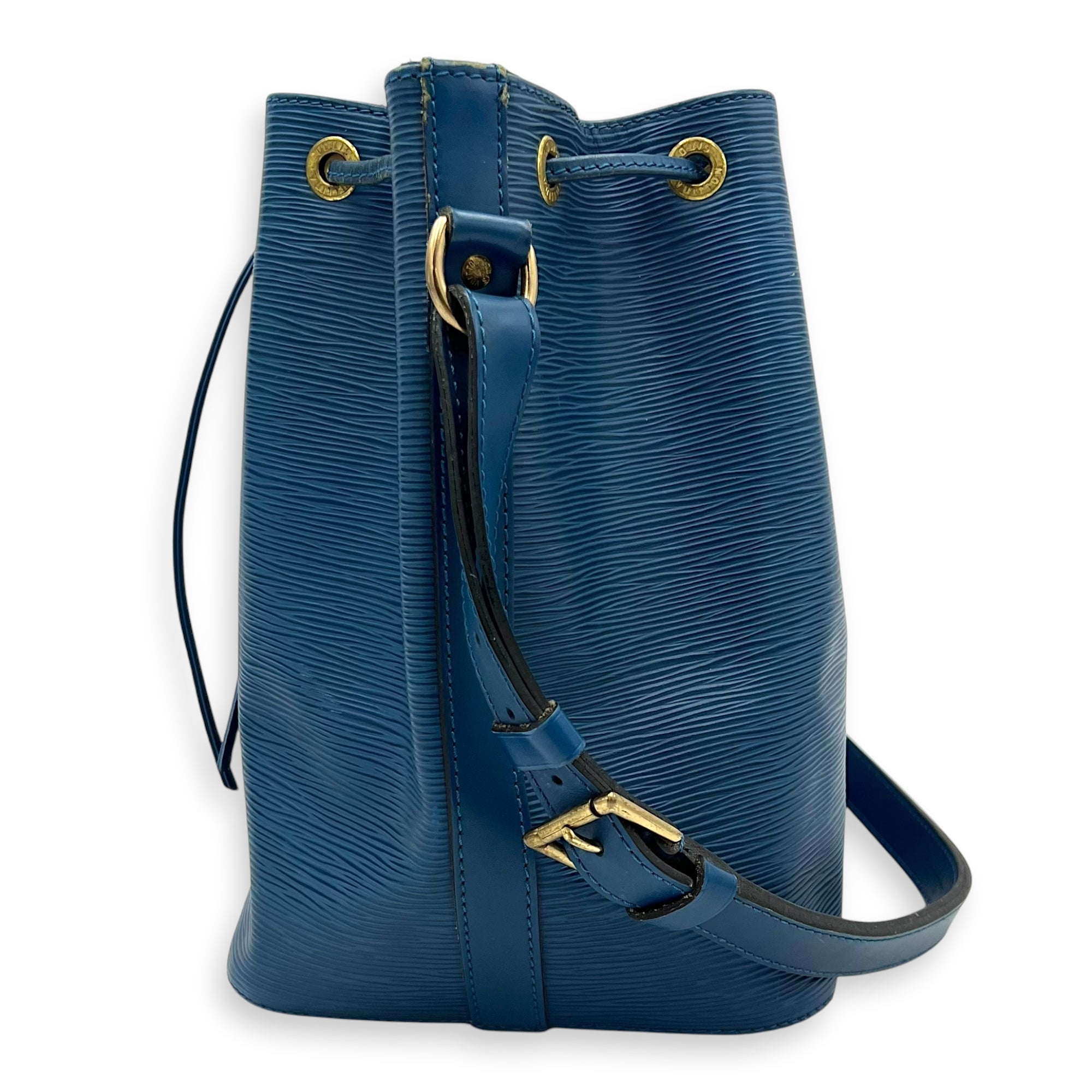 Louis Vuitton Noe Bucket Bag Blue in Epi Leather, Gold hardware_3