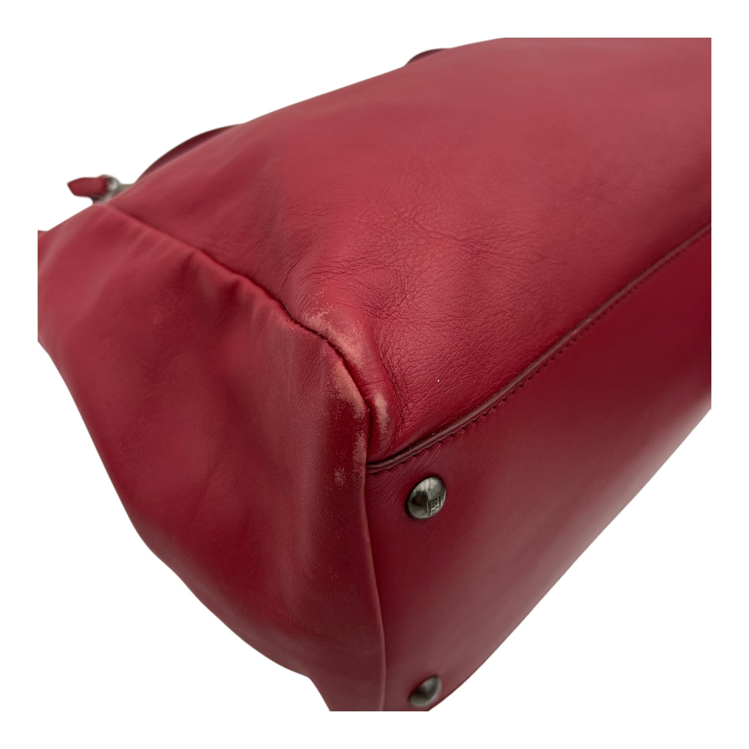 Fendi Peekaboo Top Handle Bag Red in Calfskin, Mixed hardware_17