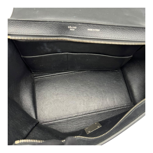 Celine Trapeze Small Black Shoulder Bag in Calfskin, Silver hardware_6