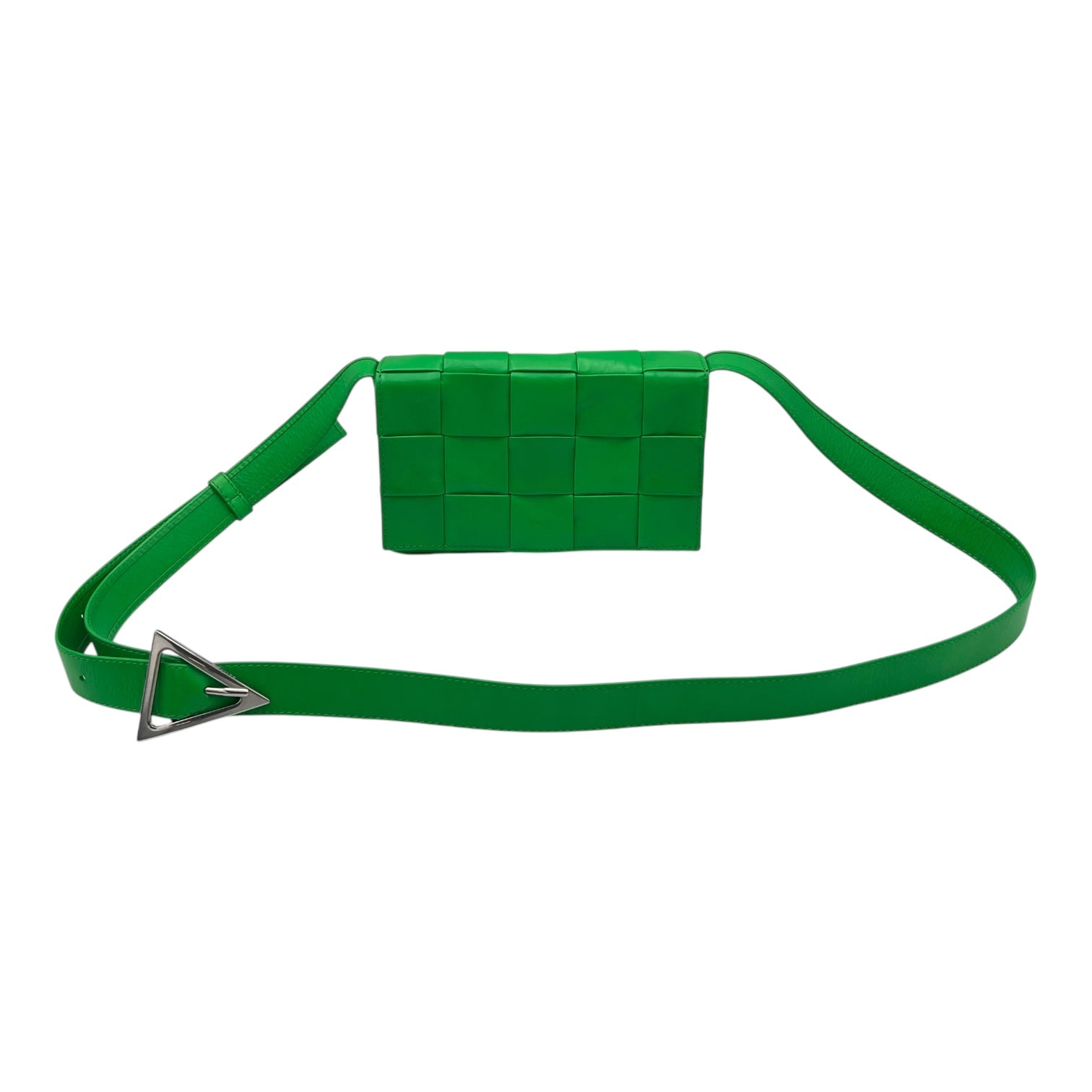 Bottega Veneta Cassette Crossbody Bag Green in Calfskin, Silver hardware_6