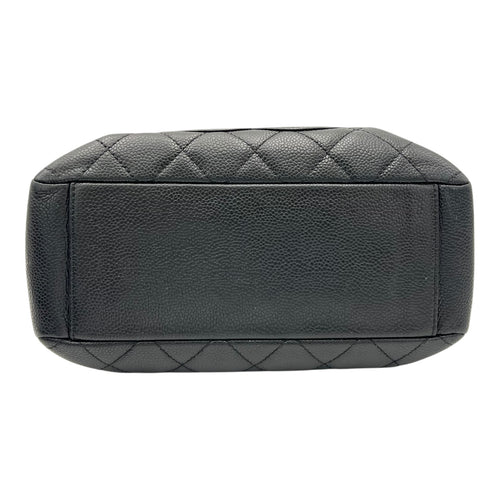 Chanel PST Tote Bag Black in Caviar Leather, Silver hardware_5