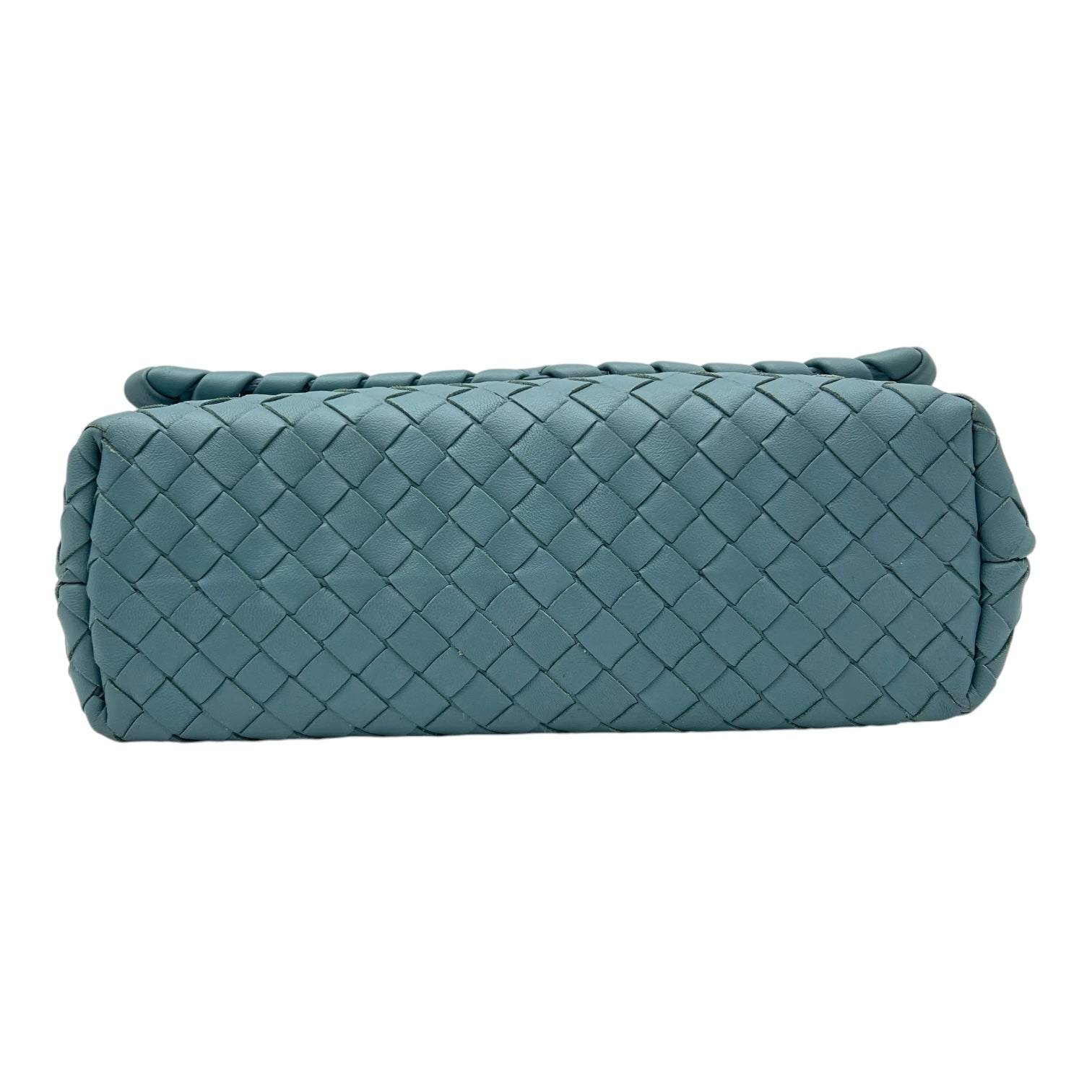 Bottega Veneta Intrecciato Crossbody Bag Blue in Calfskin, Ruthenium hardware_5