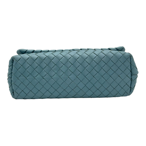 Bottega Veneta Intrecciato Crossbody Bag Blue in Calfskin, Ruthenium hardware_5