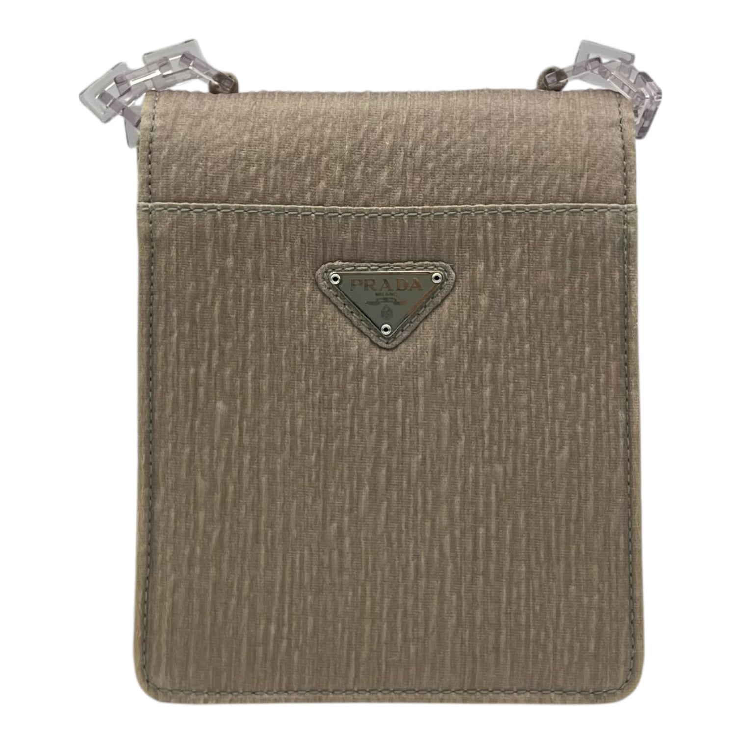 Prada Logo Shoulder Bag Beige in Others, Silver hardware_1
