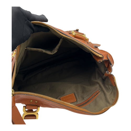 Chloé Marcie Large Brown Top Handle Bag in Calfskin, Gold hardware_13