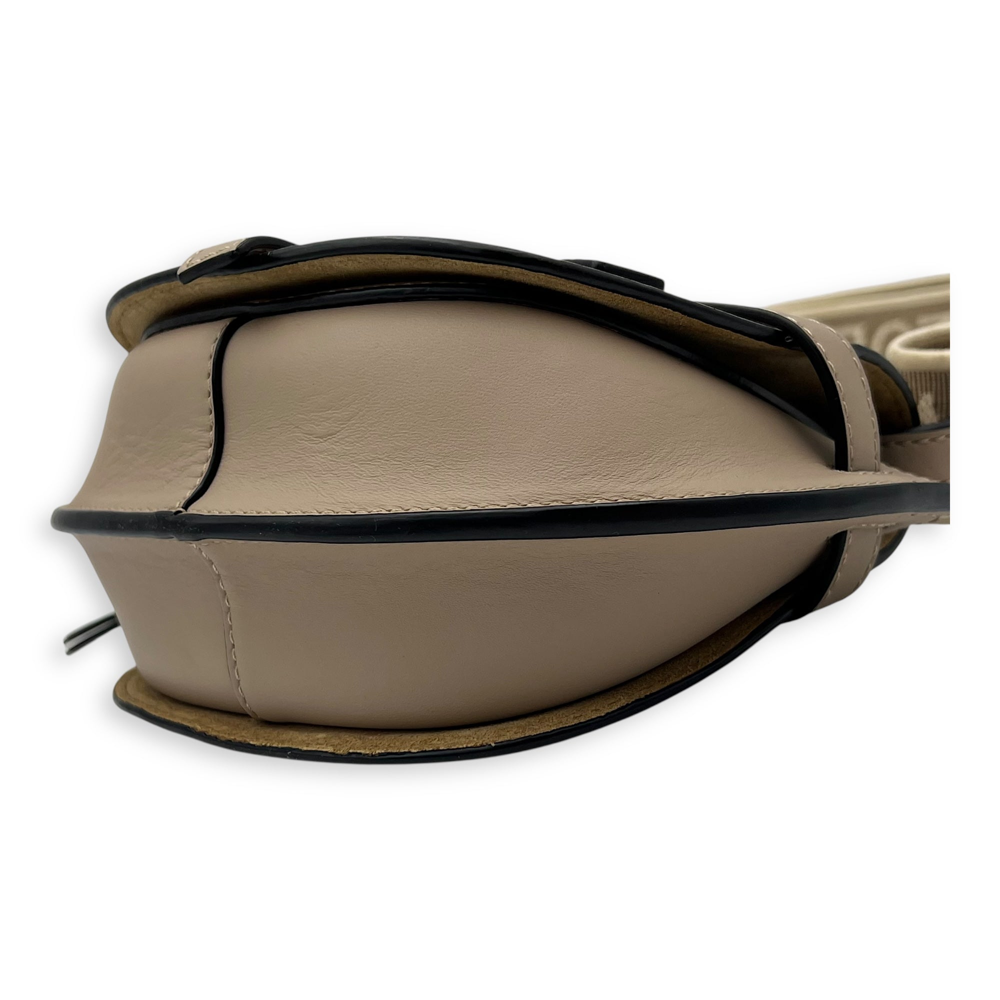 Loewe Gate Dual Beige Crossbody Bag in Calfskin, Gold hardware_8