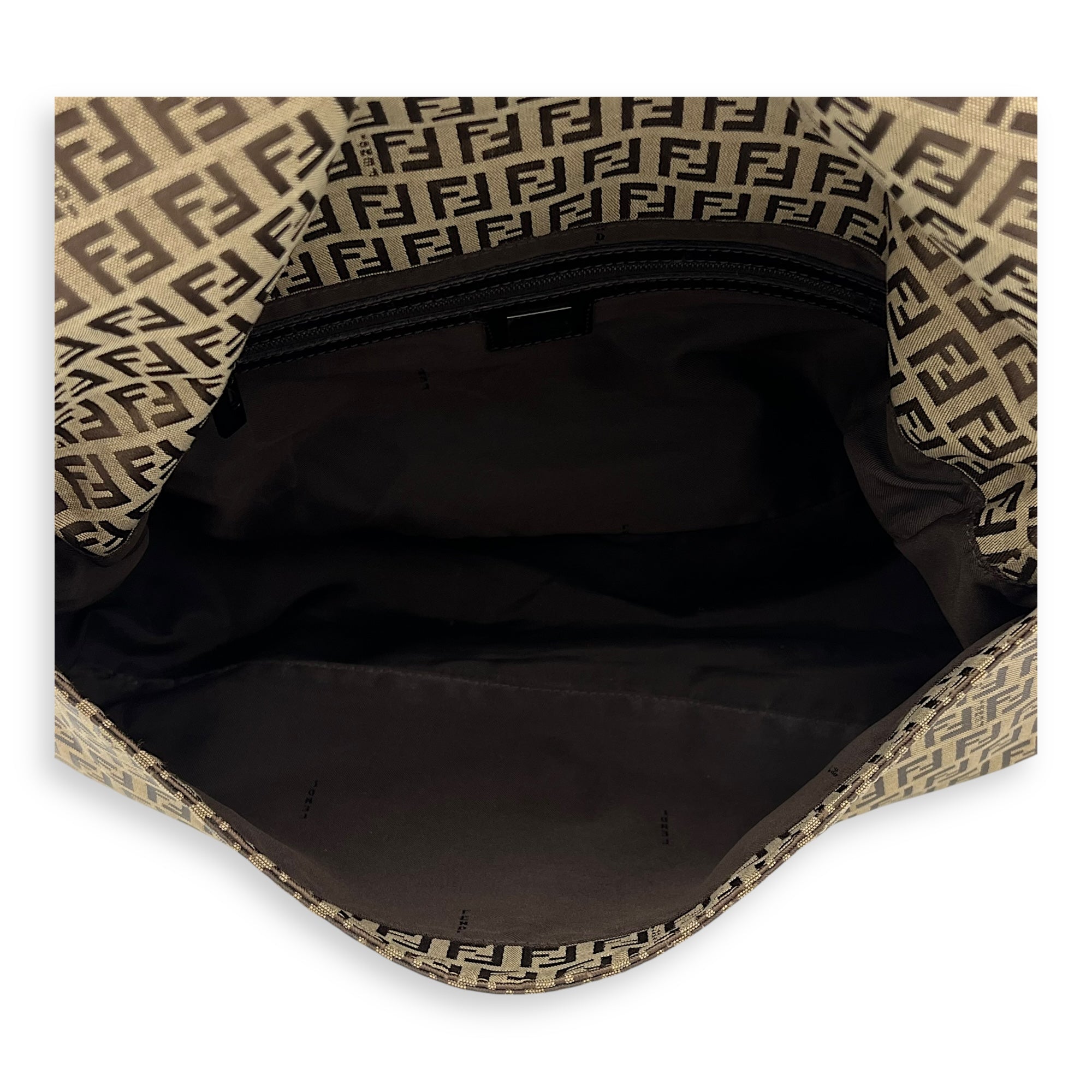 Fendi Baguette Shoulder Bag Brown in Jacquard, Silver hardware_6