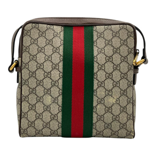 Gucci Ophidia Crossbody Bag Brown in Monogram Coated Canvas, Gold hardware_2