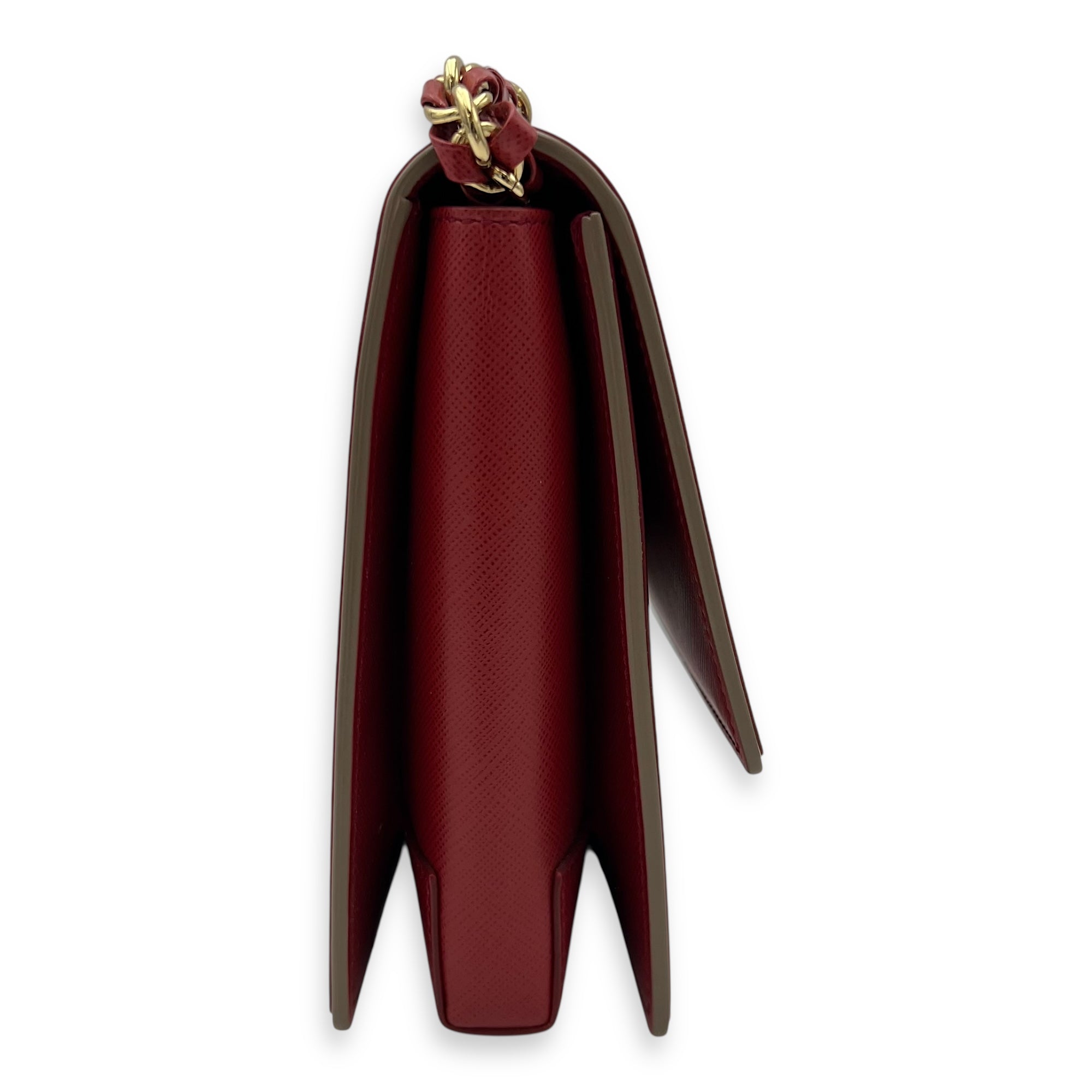 Salvatore Ferragamo Vara Bow Shoulder Bag Red in Calfskin, Gold hardware_4