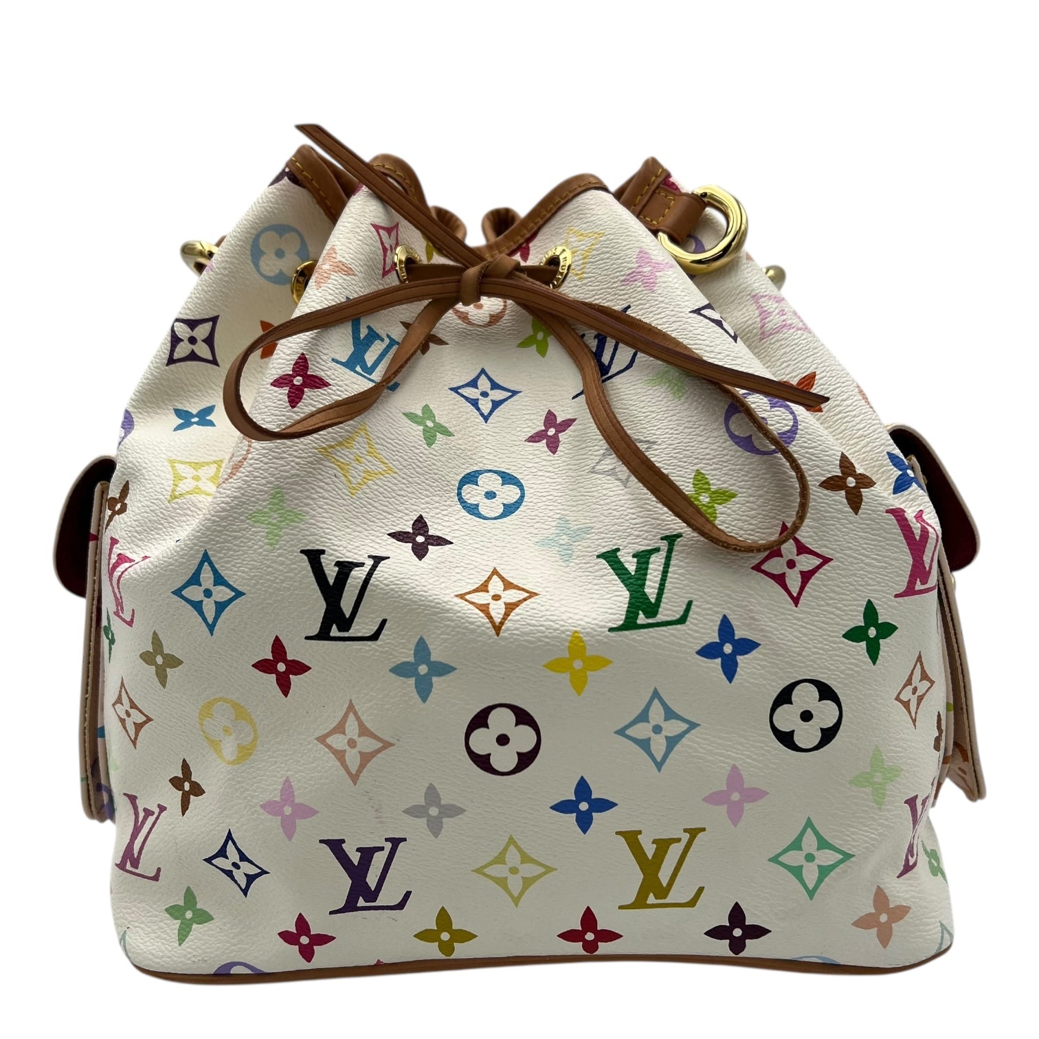 Louis Vuitton Noe Multicolor x Takashi Murakami Bucket Bag in Monogram Coated Canvas, Gold hardware_1